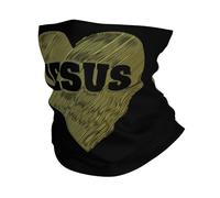 Cache-Cou J'aime Jésus Gold Tour De Cou Ultra-Douce Bandana Tubulaire Balaclava Cache Cou Elastique pour Vélo Moto Randonnée 25X50 Cm