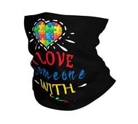 Cache Cou J'aime Une Personne Autiste Écharpe Durable Couvre-Chef Anti-Solaire Balaclava pour Cyclisme Randonnée Homme Femme 25X50CM