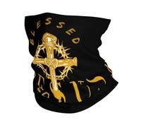 Cache-Cou Jésus-Christ m'a Sauvé La Vie Jaune Foncé Balaclava Écharpe Demi-Visage Ultra-Douce Cache Cou Elastique pour Yoga Vélo Randonnée 25X50 Cm