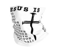 Cache-Cou Jésus Est Mon Dieu, Mon Roi, Mon Seigneur Christianty Black Écharpe Demi-Visage Multi-Usage Echarpe Gaiter Élastique pour Course À Pied Yoga 25X50 Cm