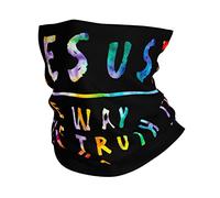 Cache-Cou Jesus is The Way The Truth The Life Écharpe Demi-Visage Multi-Usage Cache Cou Elastique Élastique Bandana Tubulaire pour Vélo Moto Randonnée 25X50 Cm
