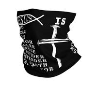 Cache Cou Jésus Mon Dieu Roi Seigneur Religieux Christianisme Blanc Écharpe Durable Couvre-Chef Anti-UV Décoration Faciale pour Adulte Randonnée Cyclisme 25X50CM