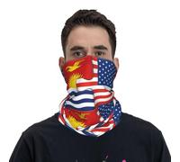 Cache-Cou Kiribati, Le Peuple De Kiribati Et Le Drapeau Américain Bandana Tubulaire Multi-Usage Écharpe Demi-Visage Balaclava Tour De Cou pour Randonnée Moto Vélo 25X50 CM
