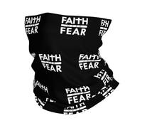 Cache-Cou La Foi sur La Peur Verset Biblique Christianisme Balaclava Bandana Tubulaire Respirant Cache Cou Elastique pour Yoga Course À Pied Moto 25X50 Cm