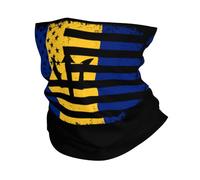 Cache Cou L'Amérique Et La Barbade Se Combinent pour Former Le Drapeau Barbadien Tour De Cou Anti-Solaire Neck Warmer Vent Poussière Preuve Écharpe pour Randonnée Ski Motorcycle