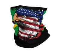 Cache Cou L'Amérique Et Le Brésil Combinent Le Drapeau Brésilien Eagle Écharpe Respirant Balaclava Antidérapant Couvre-Chef pour Adulte Cyclisme Randonnée 25X50CM