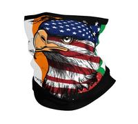 Cache-Cou L'Amérique Et L'Irlande Combinent Drapeau Irlandais Eagle Balaclava Cache Cou Elastique Multi-Usage Tour De Cou pour Randonnée Yoga Course À Pied 25X50 Cm
