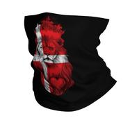 Cache-Cou Lion Danish Denmark Flag Bandana Tubulaire Balaclava Echarpe Gaiter Ultra-Douce Tour De Cou pour Yoga Course À Pied Randonnée 25X50 Cm