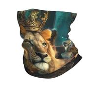 Cache-Cou Lion Elegant Crown Magic Fantasies Art Style Tour De Cou Balaclava Écharpe Demi-Visage Respirant Cache Cou Elastique pour Moto Course À Pied Vélo 25X50 Cm