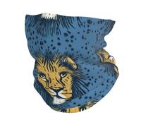 Cache-Cou Lion Lions Head Lion Kids Blue Echarpe Gaiter Respirant Tour De Cou Balaclava Cache Cou Elastique pour Randonnée Moto Vélo 25X50 Cm