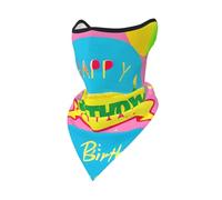 Cache-Cou Modèle De Ballon Joyeux Anniversaire Headwrap Anti-Solaire Chapeaux Demi-Visage Imprimé Protection du Visage, pour Randonnée, Femme, Cyclisme, Yoga, 24x51cm
