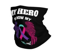 Cache Cou Mon Héros Est Maintenant Mon Ange Sensibilisation Au Cancer De La Thyroïde Écharpe Durable Cache-Col Respirant Neck Warmer pour Vélo Cyclisme Escalade