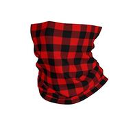 Cache-Cou Motif À Carreaux Buffalo Rouge Et Noir Protection du Visage Séchage Rapide Chapeaux Demi-Visage Multi-Usage Bandana, pour Moto, Sports, Vélo, Cyclisme, 26x30cm
