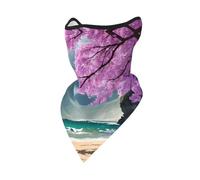 Cache-Cou Motif d'arbre À Fleurs Violettes Écharpe Tube Multifonctionnel Couvre-Chef Séchage Rapide Chapeaux, pour Randonnée, Vélo, Ski, Moto, 24x51cm