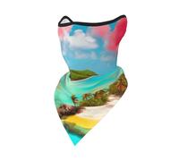 Cache-Cou Motif De Paysage des Caraïbes Headwrap Ultra-Douce Balaclava Multi-Usage Protection du Visage, pour Adulte, Course À Pied, Jogging, Cyclisme, 24x51cm