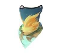 Cache-Cou Motif De Poisson-Lanterne Souriant Écharpe Tube Multi-Usage Bande De Cheveux Séchage Rapide Écharpe Demi-Visage, pour Extérieur, Moto, Vélo, Course À Pied, 24x51cm