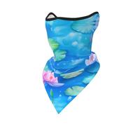 Cache-Cou Motif D'Étang De Lotus Écharpe Demi-Visage Ultra-Douce Bandeau Magique Anti-UV Headwrap, pour Sports, Extérieur, Ski, Femme, 24x51cm