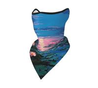Cache-Cou Motif Lotus Chapeaux Élastique Couvre-Chef Anti-UV Bandana, pour Jogging, Randonnée, Femme, Homme, 24x51cm