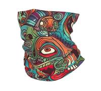 Cache-cou motif monstre abstrait UPF 50+ - Masque de protection solaire UV - Cache-cou respirant - Bandana de randonnée pour homme et femme