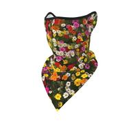 Cache-Cou Motif Rond De Petites Fleurs Bande De Cheveux Ultra-Douce Écharpe Tube Étanche À La Poussière Headwrap, pour Sports, Jogging, Randonnée, Femme, 24x51cm