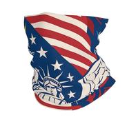 Cache-cou motif statue de la Liberté avec imprimé américain pour homme et femme - Coupe-vent - Masque facial - Écharpe pour le sport par temps froid