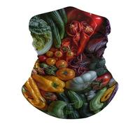 Cache Cou Motifs De Légumes Colorés Anti-UV Echarpe De Cou Durable Masque pour Nocturne Cycliste Cyclisme 2 Pièces