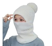 Cache-cou multifonction en velours épais avec bouton pour le snowboard, la moto, l'équitation, pour hommes et femmes, lot de bonnet de ski en tricot une pièce, blanc, Taille unique
