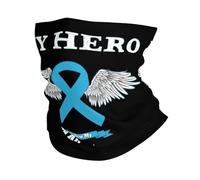Cache-Cou My Hero is Now My Angel Asthma and Allergy Awareness Écharpe Demi-Visage Multi-Usage Bandana Tubulaire Balaclava Cache Cou Elastique pour Moto Vélo Course À Pied 25X50 Cm