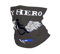 Cache-Cou My Hero is Now My Angel International Day of Persons with Disabilities Cache Cou Elastique Élastique Écharpe Demi-Visage Multi-Usage Echarpe Gaiter pour Vélo Yoga Moto 25X50 Cm