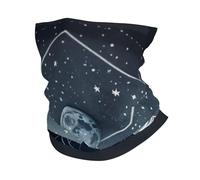 Cache-Cou Night Stars and Moon Court Abstract, White Echarpe Gaiter Ultra-Douce Écharpe Demi-Visage Multi-Usage Bandana Tubulaire pour Moto Course À Pied Vélo 25X50 Cm