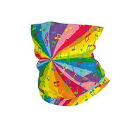 Cache-Cou Notes De Musique Colorées De l'arc-en-Ciel Couvre-Chef Unisexe Bandeau Magique Multi-Usage Chapeaux Demi-Visage, pour Vélo, Course À Pied, Yoga, Moto, 26x30cm
