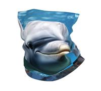 Cache-Cou Oceanic Dolphin Looking at You Écharpe Demi-Visage Balaclava Bandana Tubulaire Ultra-Douce Cache Cou Elastique pour Moto Course À Pied Randonnée 25X50 Cm