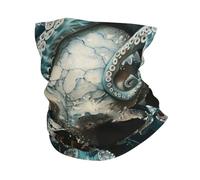 Cache-Cou Octopuss Skull Tentacles Sea Fantasies Art Style White Bandana Tubulaire Multi-Usage Echarpe Gaiter Balaclava Tour De Cou pour Moto Vélo Course À Pied 25X50 Cm