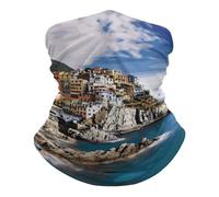 Cache-Cou Paysages des Cinque Terre Écharpe Demi-Visage Multi-Usage Tour De Cou Élastique pour Randonnée Course À Pied 25X50 Cm