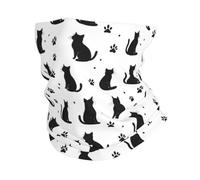 Cache-cou pour homme et femme - Noir Cool Cat Paw Print Head Scarf Bandana