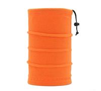Cache-cou pour sports d'hiver, 25 x 30 cm, écharpe de cyclisme en polaire avec cordon de serrage, ajustement réglable, masque facial pour le ski, la randonnée et les activités de plein air (orange)
