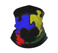 Cache-Cou Puzzle Cœur Autiste Sensibilisation À l'Autisme Balaclava Ultra-Douce Headwrap Unisexe Chapeaux Demi-Visage, pour Jogging, Cyclisme, Randonnée, Homme, 26x30cm