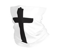 Cache-Cou Religion Christianisme Foi Jésus Noir Bandana Tubulaire Respirant Echarpe Gaiter Balaclava Écharpe Demi-Visage pour Yoga Vélo Randonnée 25X50 CM