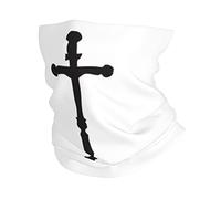 Cache-Cou Religion Christianisme Foi Jésus Noir Cache Cou Elastique Multi-Usage Écharpe Demi-Visage Balaclava Echarpe Gaiter pour Moto Vélo Course À Pied 25X50 CM