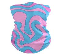 Cache-cou rose bleu abstrait lignes ondulées par temps chaud/froid, protection solaire, plusieurs façons de le porter ? Masque facial en tissu pour le travail, le ski, la randonnée