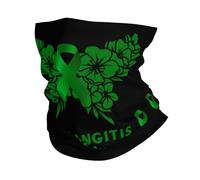 Cache-Cou Ruban De Sensibilisation À La Cholangite Fleur Papillon Cache Cou Elastique Balaclava Echarpe Gaiter Multi-Usage Bandana Tubulaire pour Moto Vélo Course À Pied 25X50 CM