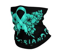 Cache-Cou Ruban De Sensibilisation À La Lutte Contre Les Ovaires Fleur Papillon Bandana Tubulaire Élastique Echarpe Gaiter Multi-Usage pour Moto Randonnée 25X50 Cm