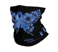 Cache-Cou Ruban De Sensibilisation À La Prévention De La Maltraitance des Enfants Fleur Papillon Écharpe Demi-Visage Élastique Bandana Tubulaire Multi-Usage pour Vélo Course À Pied 25X50 Cm