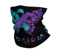 Cache-Cou Ruban De Sensibilisation À La Prévention du Suicide Fleur Papillon Balaclava Cache Cou Elastique Respirant Bandana Tubulaire pour Vélo Moto Course À Pied 25X50 Cm