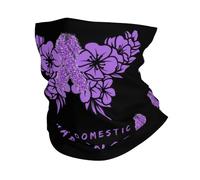 Cache-Cou Ruban De Sensibilisation À La Violence Familiale Et Familiale Fleur Papillon Elastique Multi-Usage Bandana Tubulaire Respirant Écharpe Demi-Visage pour Vélo Yoga Moto 25X50 CM