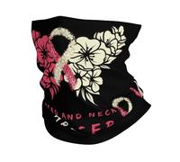 Cache-Cou Ruban De Sensibilisation Au Combat Fleur Papillon Balaclava Bandana Tubulaire Respirant Écharpe Demi-Visage pour Moto Vélo Course À Pied 25X50 Cm