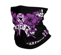 Cache-Cou Ruban De Sensibilisation Au Vitiligo Fleur Papillon Écharpe Demi-Visage Élastique Tour De Cou Multi-Usage Bandana Tubulaire pour Yoga Vélo Moto 25X50 CM