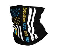 Cache-Cou Ruban Éducation Amour Espoir Inspirer Syndrome Cache Cou Elastique Multi-Usage Tour De Cou Respirant Écharpe Demi-Visage pour Moto Course À Pied Vélo 25X50 Cm