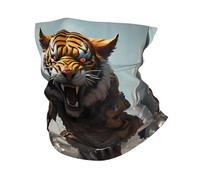 Cache-Cou Ruines du Guerrier Tigre Bandana Tubulaire Ultra-Douce Écharpe Demi-Visage Multi-Usage Cache Cou Elastique pour Vélo Moto Yoga 25X50 Cm