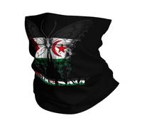 Cache-Cou Sahara Occidental Les Sahraouis Occidentaux Papillons Drapeau Bandana Tubulaire Respirant Tour De Cou Élastique Écharpe Demi-Visage pour Randonnée Course À Pied Yoga 25X50 CM